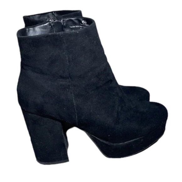 Black Platform Ankle Booties size 6.5 - Picture 5 of 7
